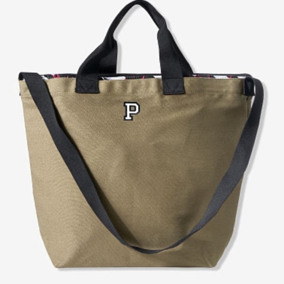 VS Pink 2-in-1 army green tote with cooler insert - Picture 2 of 6